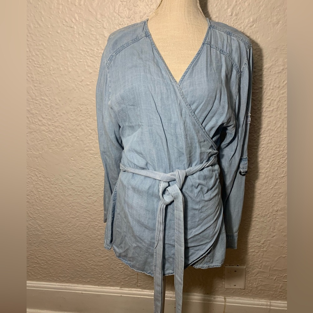 Women’s denim wrap shirt